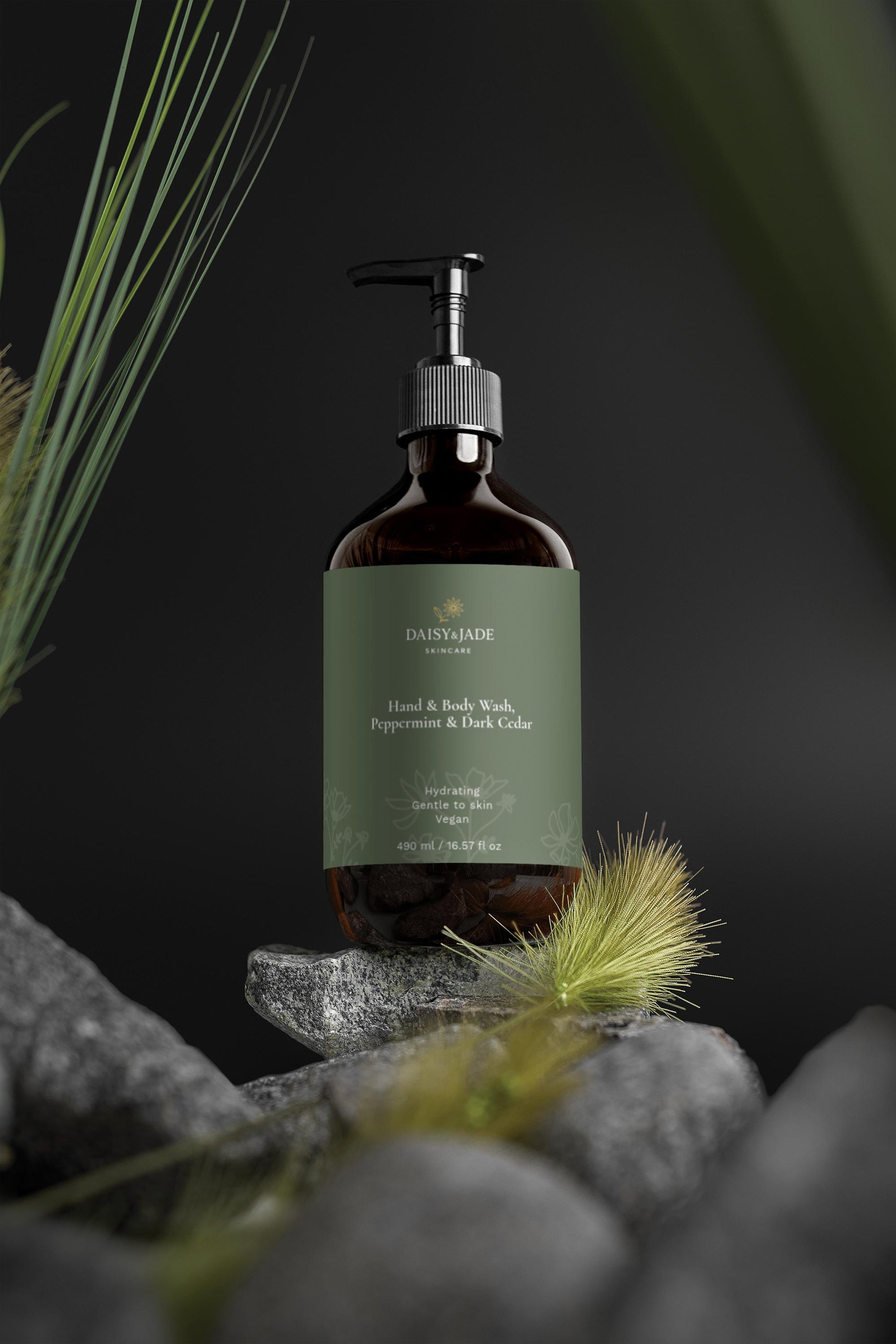 Hand & Body Wash, Peppermint & Dark Cedar