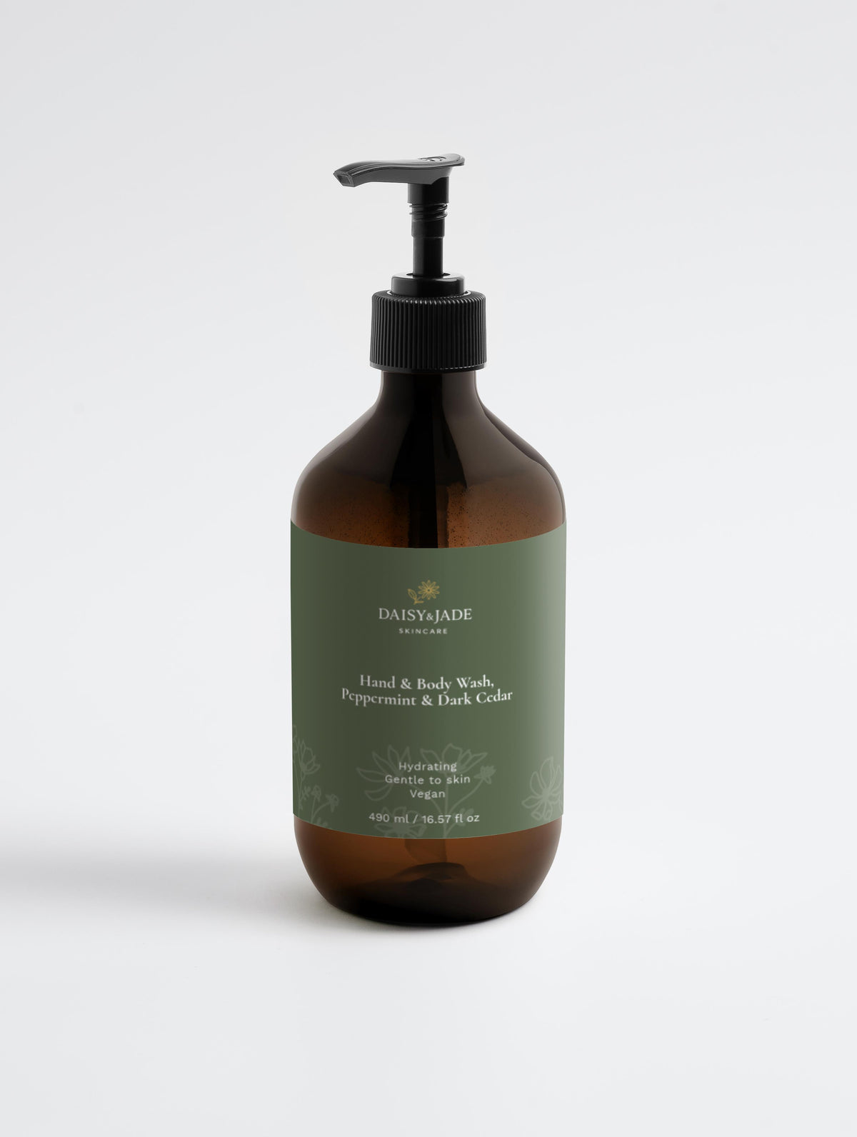 Hand & Body Wash, Peppermint & Dark Cedar