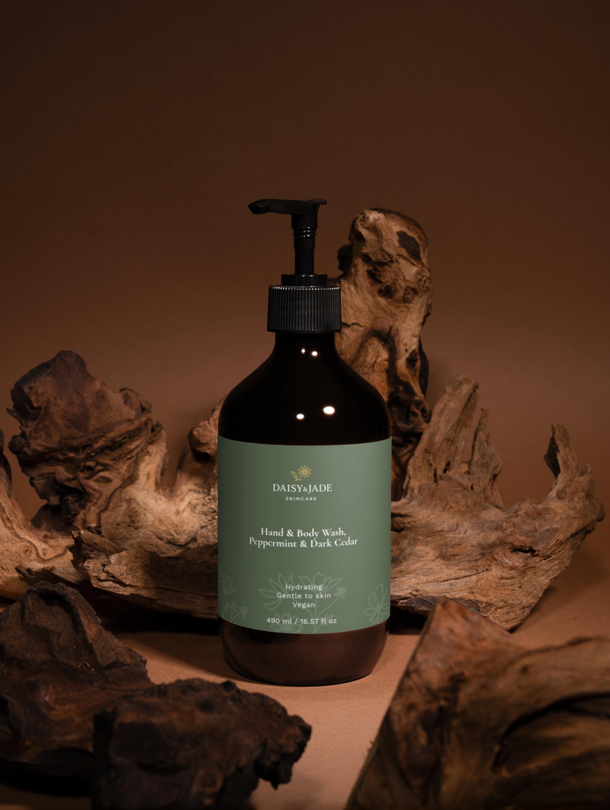 Hand & Body Wash, Peppermint & Dark Cedar